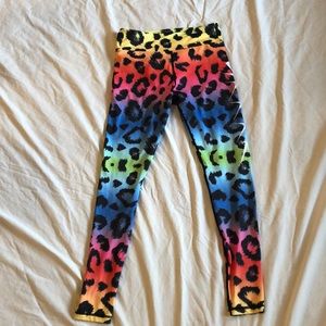 Grrrl rainbow leopard print leggings